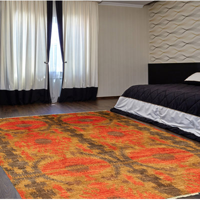 Raadhiya One-of-a-Kind 6'1" X 9'4" New Age Wool Area Rug in Red