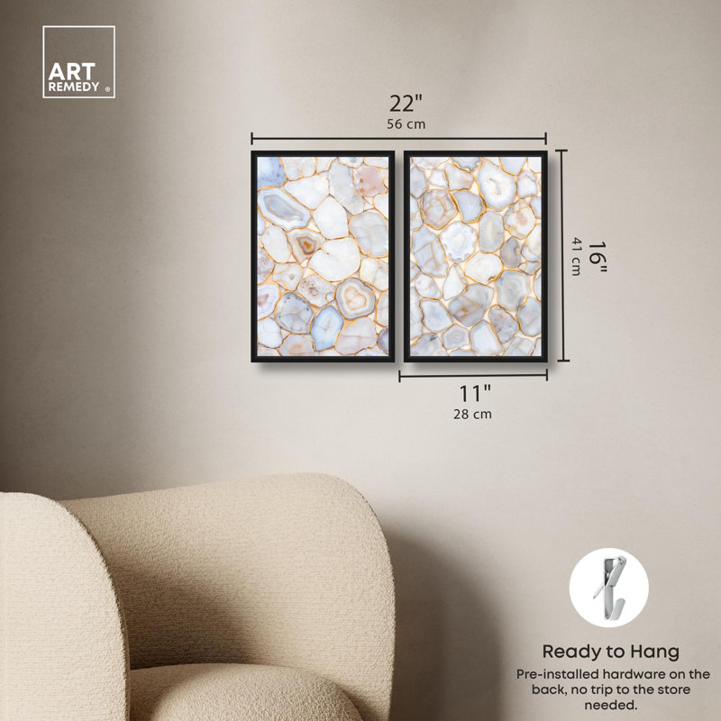 Impression sur toile Luxe Harmony , H 16 po x l 11 po, Impression dans un cadre flottant sans passe-parto, Noir