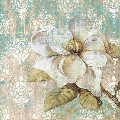 Motif de fleurs sarcelle grège