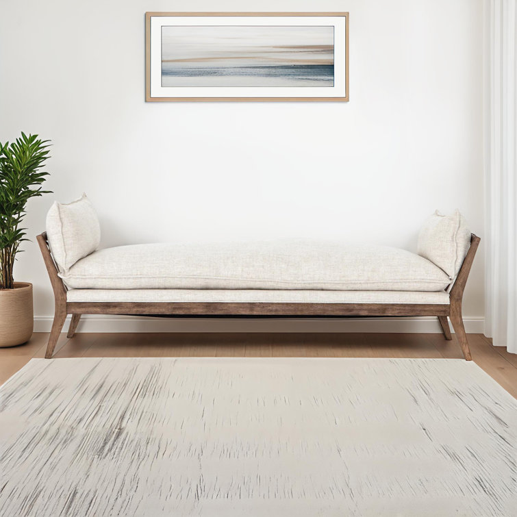 Chaise longue rembourrée en bois massif Kristen