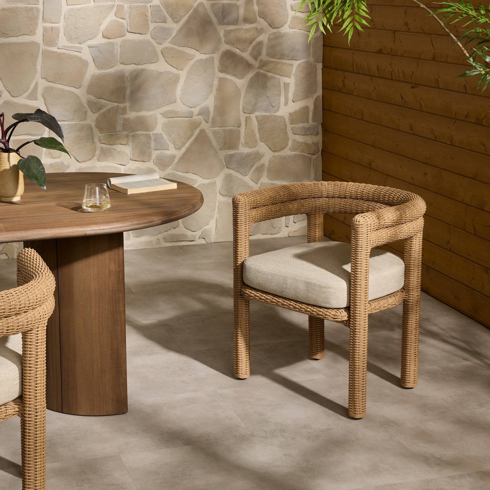 Lulu Outdoor Dining Chair-Fine Textured Natural