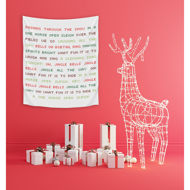 Tapisserie en polyester Jingle Bells, H 88 po x l 104 po x P 0,25 po