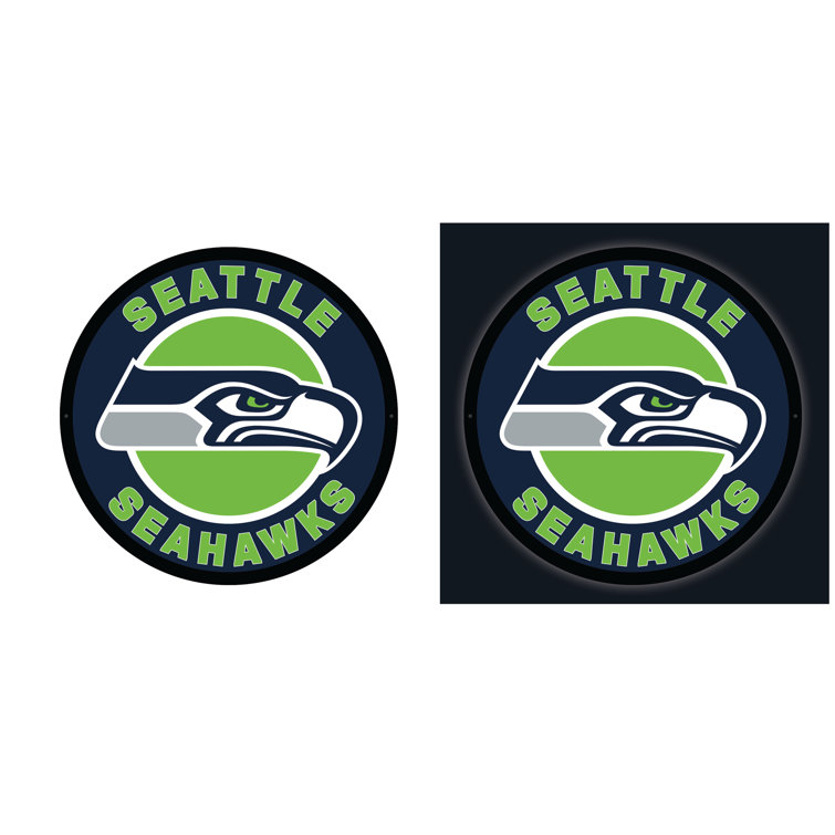 Evergreen Ultra-Thin Edgelight LED Wall Decor, Round, Seattle Seahawks- 23  x 23 Inches Made In USA