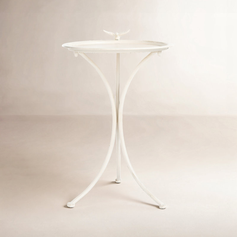 Bain d'oiseaux Allison, Blanc perle