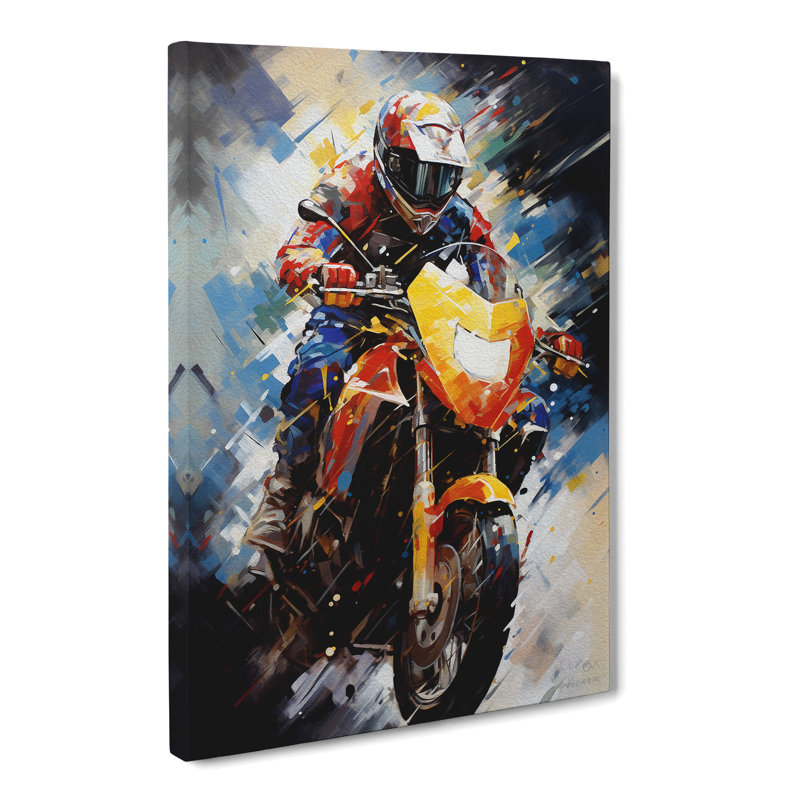 Motorbike Abstract - Wrapped Canvas, 60cm H x 40cm W x 3cm D