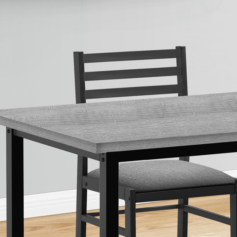 Ensemble repas, 5 pièces, ensemble rectangulaire 40 po, Gris, Noir, Gris