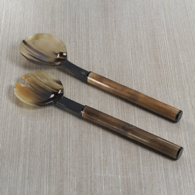 Selvo Bamboo and Horn Server Set