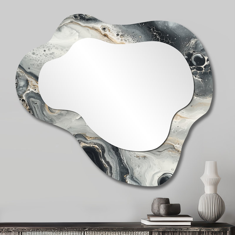 Miroir mural moderne en marbre, impression sur métal, 25 po x 28 po
