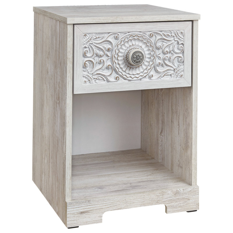 Hoang 1 Drawer Wood Nightstand, Whitewashed