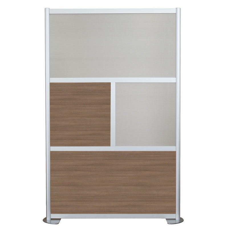 Cloisons de bureau modernes 4 panneaux Orrie, Noyer, Standard