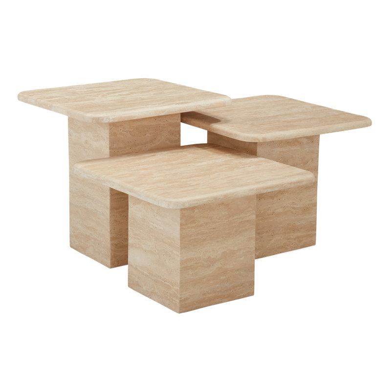 Stone End Table, 13" H x 18" W x 18" D