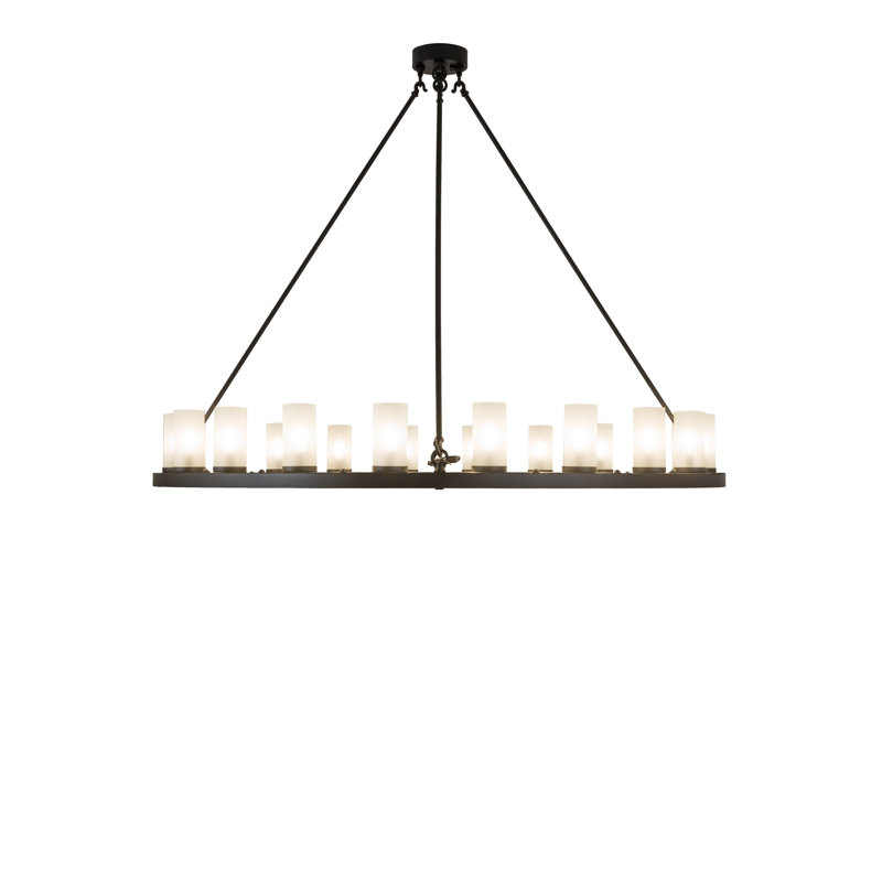 Lustre 60 l 20 po Loxley, Noir délavé, Transparent