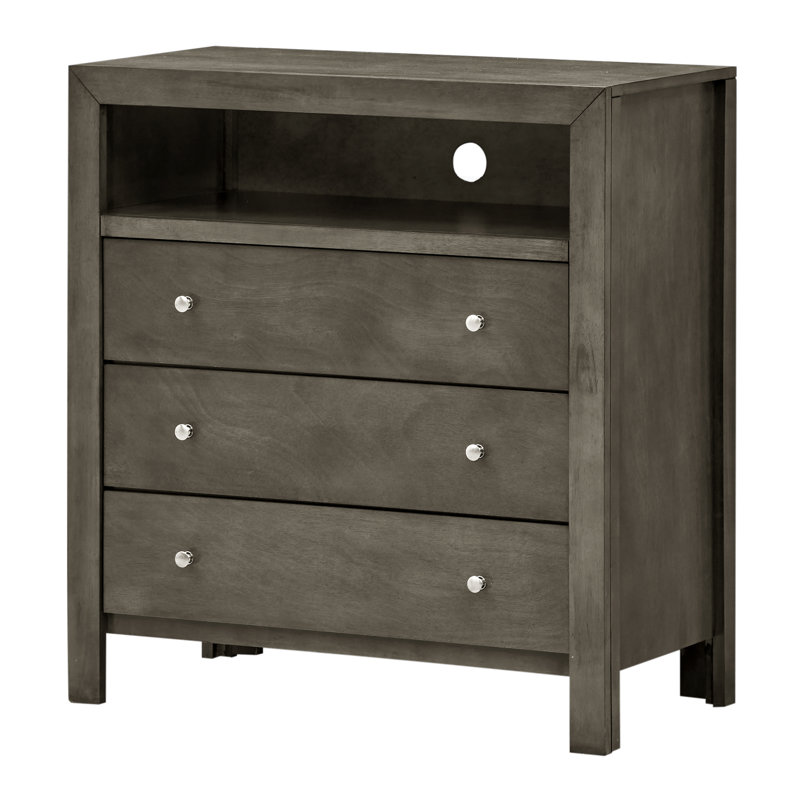 Commode média 3 tiroirs Burlington, gris, Gris