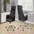 Office Chair, Adjustable Height, Ergonomic, Swivel, Armrests, Work, Black Leather Look, Chrome Metal, Contemporary, Modern