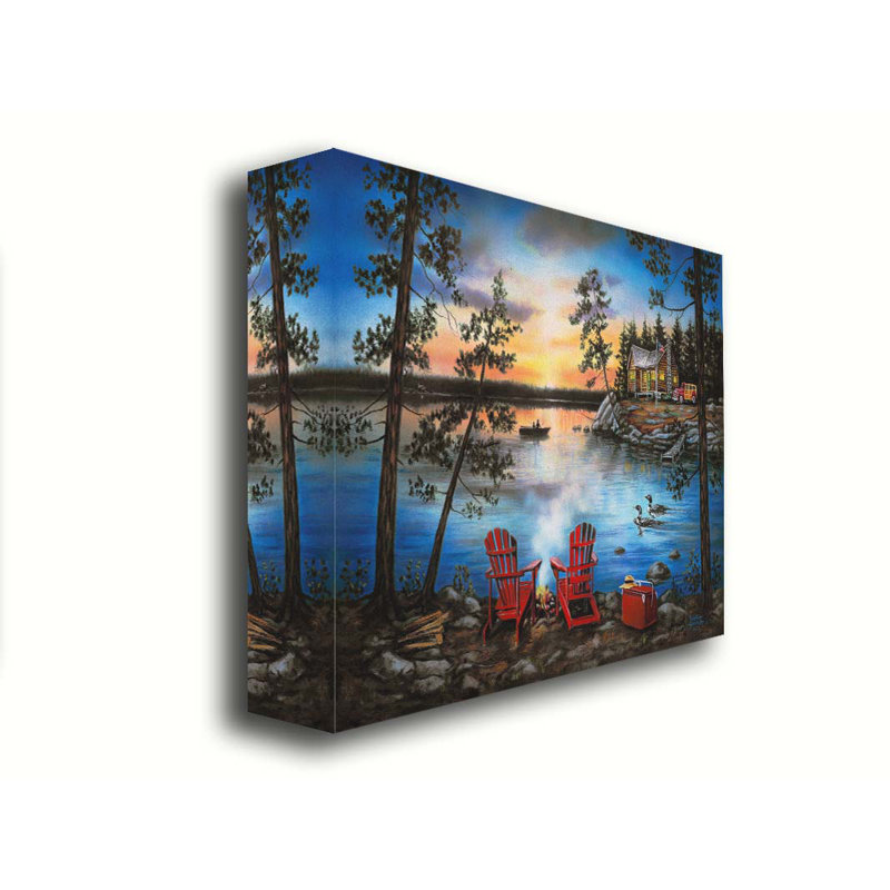 «Lakeside Retreat» par Robert Andrea sur, Toile tendue, Non, H 18 po x l 24 po