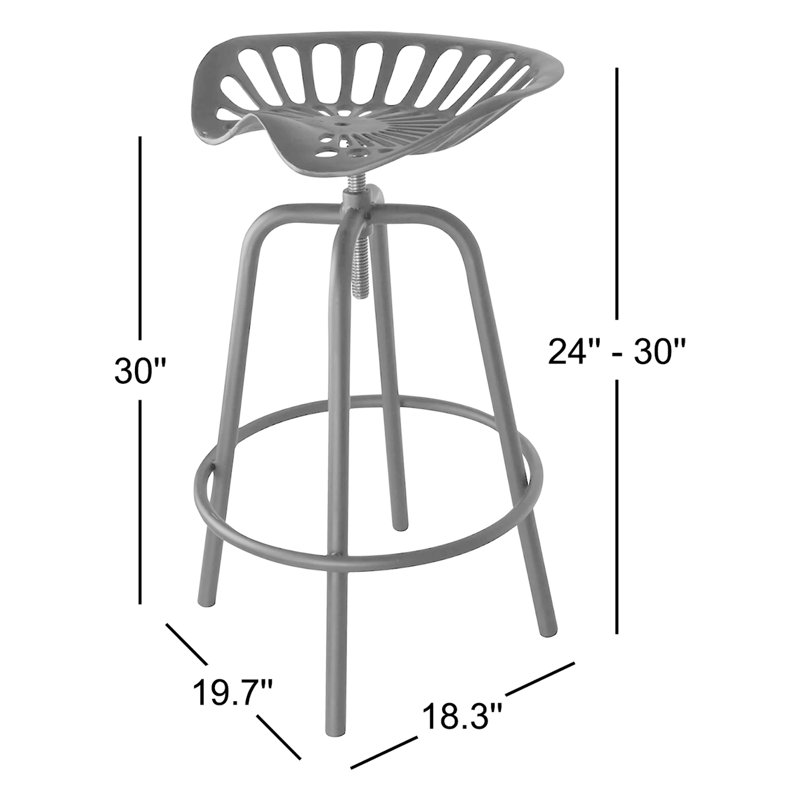 Tabouret de bar rotatif à hauteur ajustable Edith, rouge