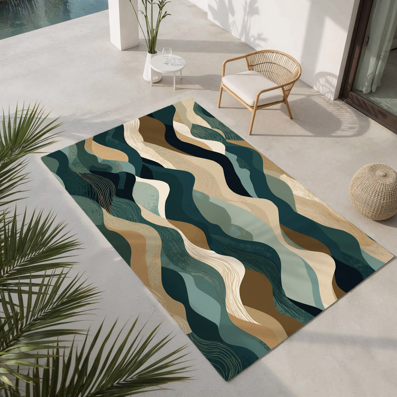 Tapis intérieur et extérieur Stellar Serenity, Rectangle 1 pi 6 po x 2 pi 6 po