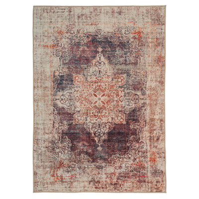 Vintage Look Cotton Flatweave Area Rug