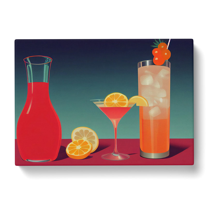 Modern Cocktail Art Vol.2 - Wrapped Canvas Print, 50cm H x 76cm W x 3cm D