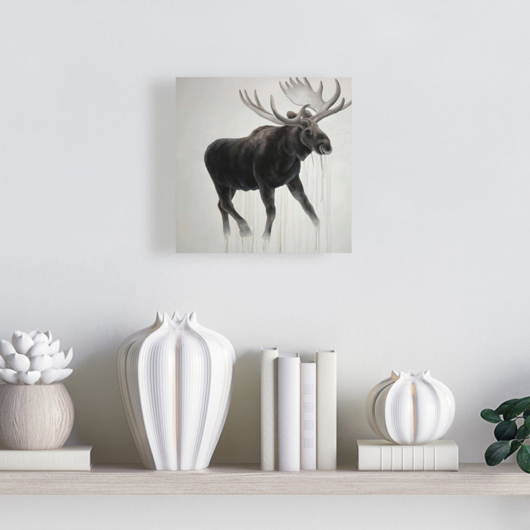 Begin Edition International Inc. Walking Moose On Canvas Painting | Wayfair