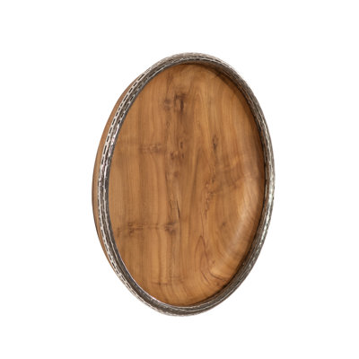 Teak Wood Bowl Wall Art, Metallurgy Edge