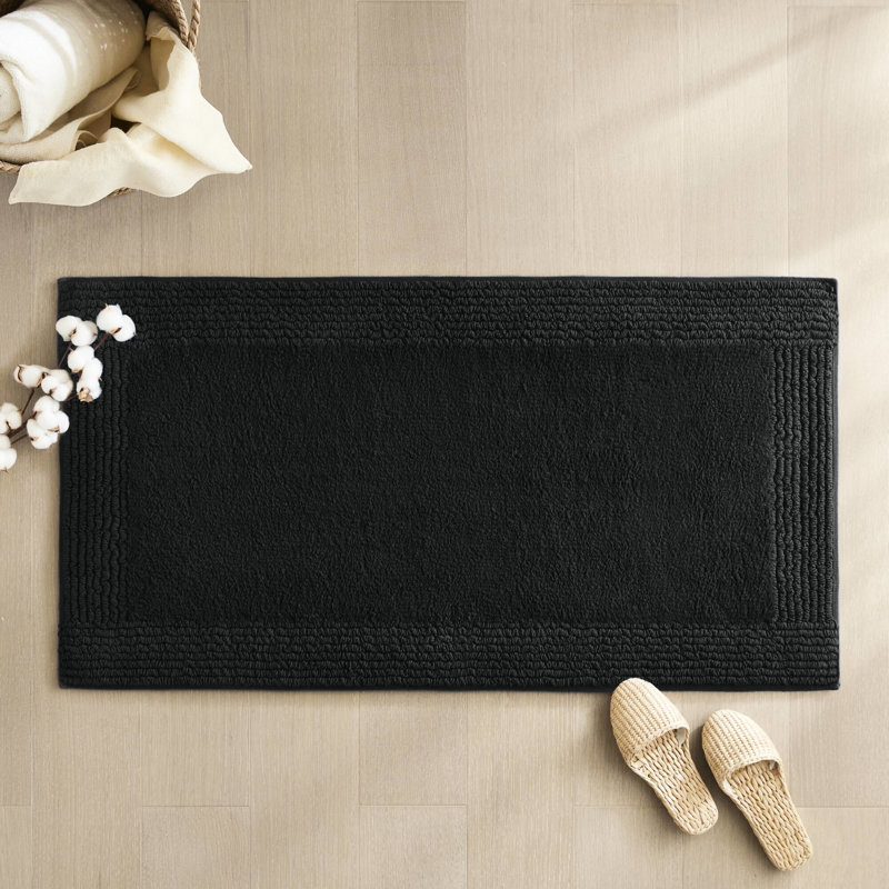 Tapis pour salle de bain réversible 100% coton 24 x 60 po 3000 g / m² - Lavable en machine et toucher dense, velours moyen 1 pièce supérieure, aspect,