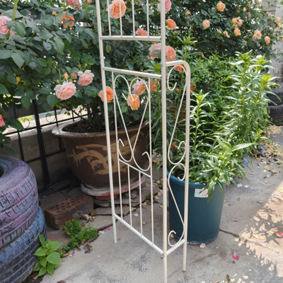 Metal Garden Arch W55'' X H94.5'' Garden Arbor Trellis Climbing Plants Support Rose Arch Outdoor Arch