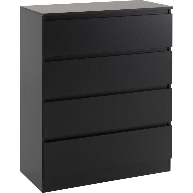 Braunstein 4 Drawer Chest Of Drawers, Black