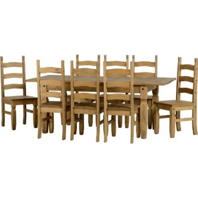 Castillon 8 - Person Pine Solid Wood Dining Set