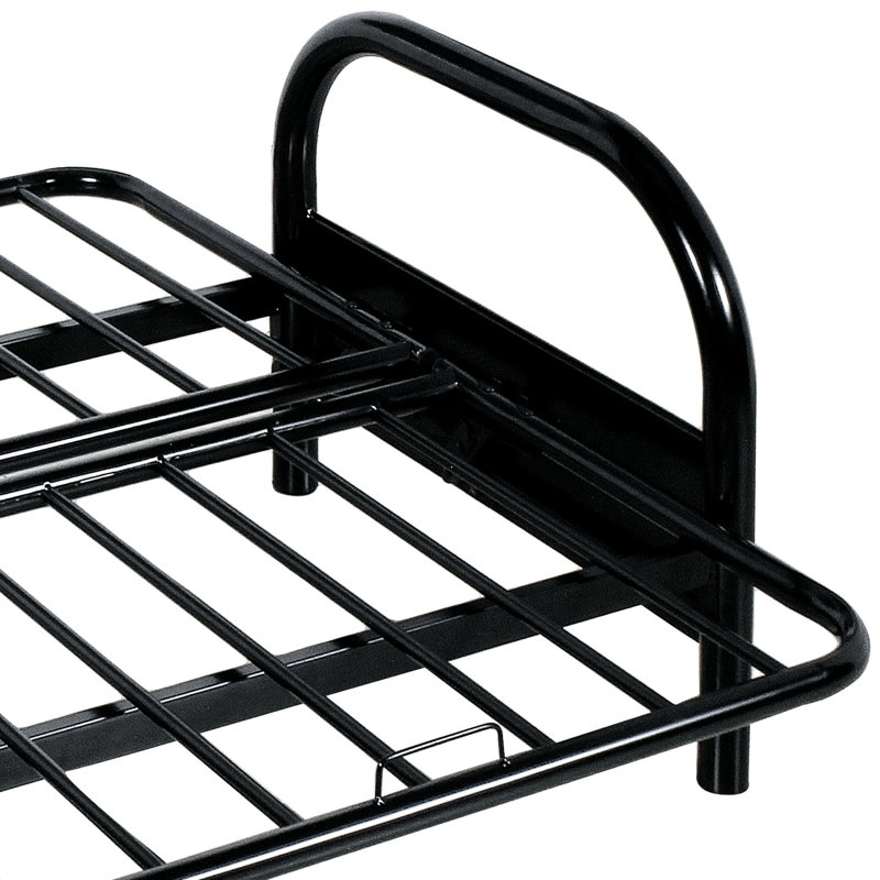 Structure de futon noir moderne avec support de dossier contemporain et réglable en métal