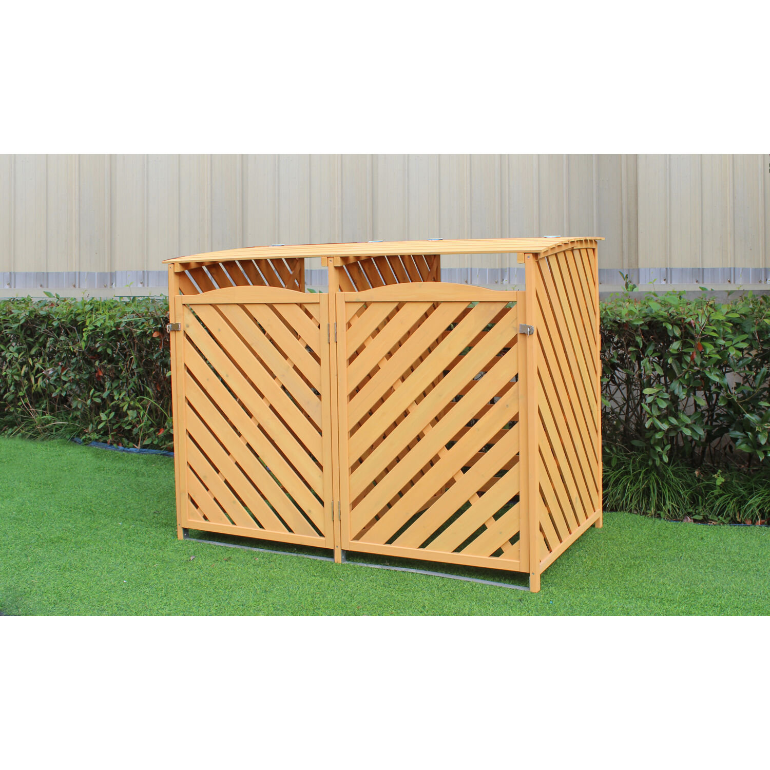 Hanover Outdoor 4.88 ft. x 3.01 ft. Wooden Trash Bin and