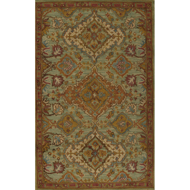 Tapis oriental en laine touffeté à la main Dalas, Rectangle 7 pi 6 po x 9 pi 6 po