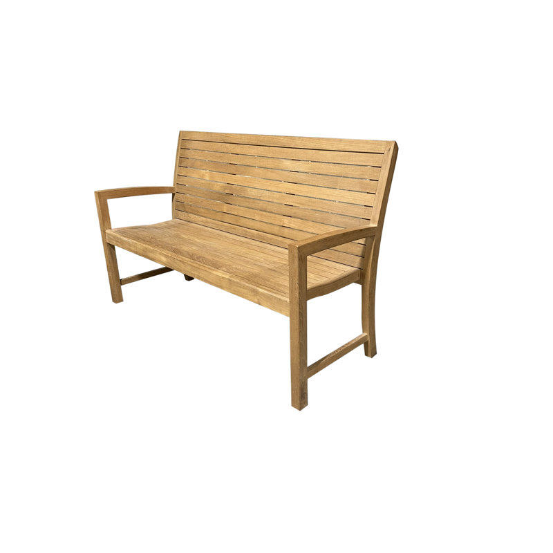 Banc d'extérieur en teck Nelvia, H 37,5 po x l 59 po x P 24 po