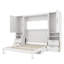 Queen Size Murphy Wall Bed with Closet, Drawers & Shelves – Space-Saving Folding Wall Bed,White-1614675555