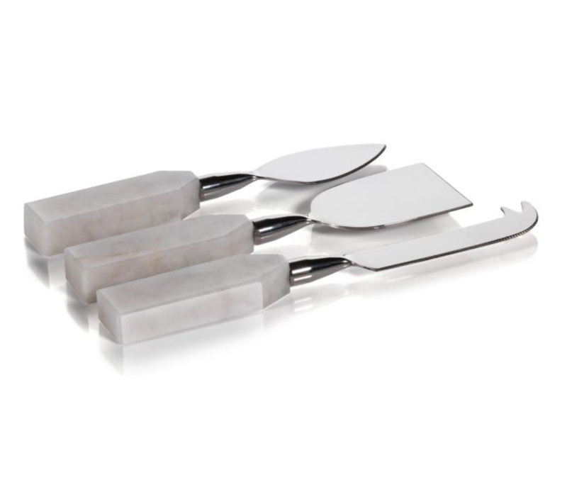 Virgie Piece Wood Stainless Steel Cheese Serving Set