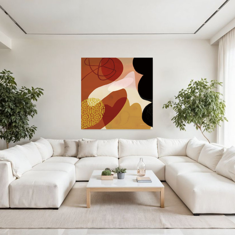 Variété V, art contemporain moderne abstrait, H 48 po x l 48 po