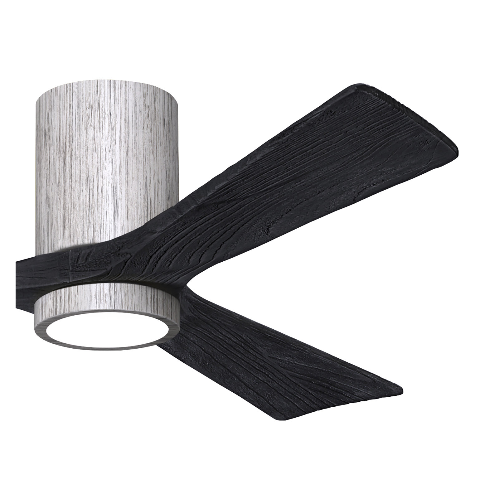 Olivier 3 Blade Ceiling Fan with LED Light Kit, Matte Black, Barn Wood Tone, 52"