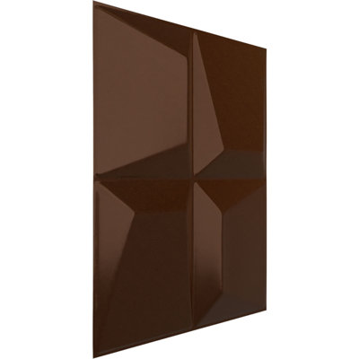 19 5/8"W x 19 5/8"H Tellson EnduraWall Decorative 3D Wall Panel, Metallic Dark Copper (Covers 2.67 Sq. Ft.)