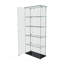 Vitrine à 4 niveaux en verre avec 5 modes DEL dynamiques, portes doubles et tablettes fixes