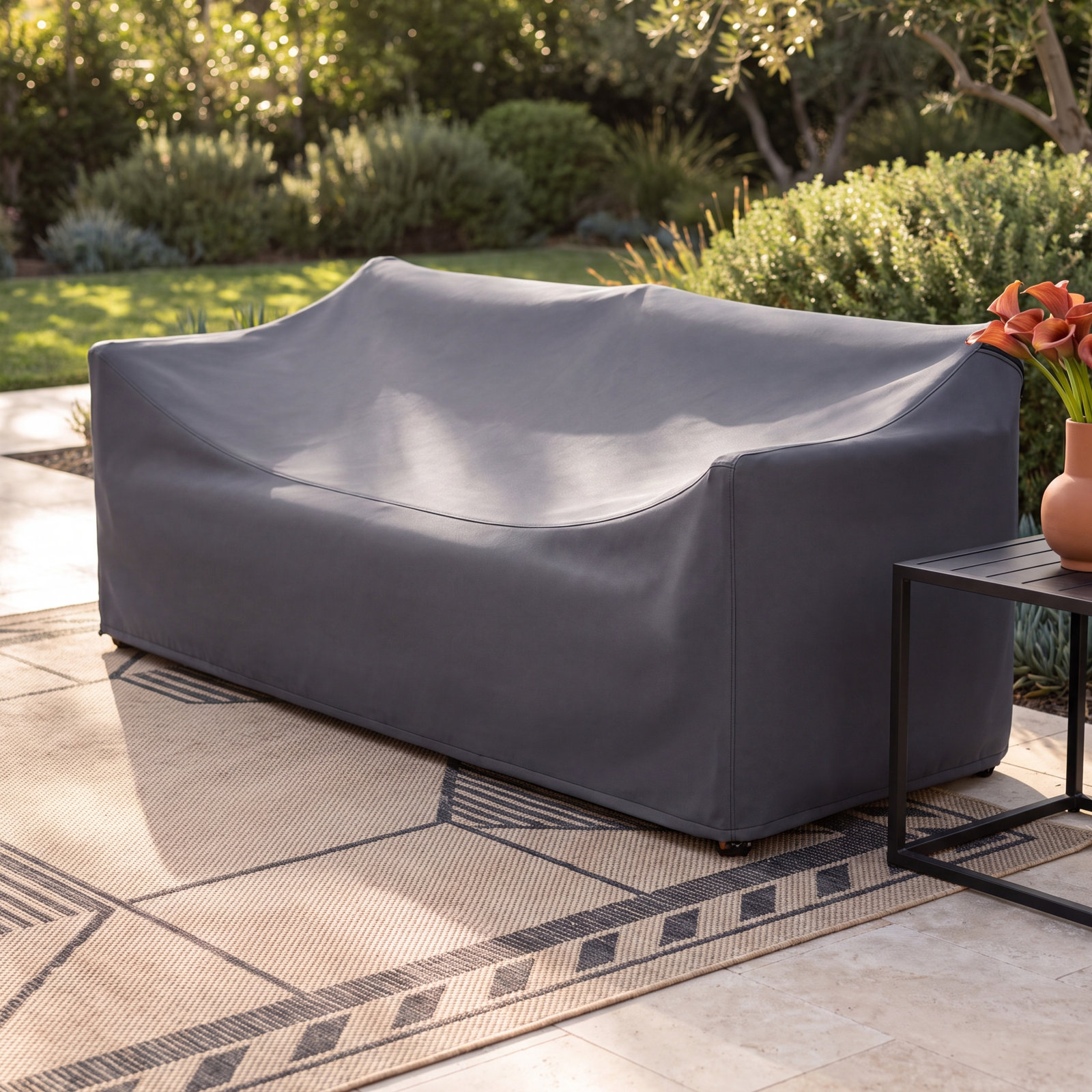 Teak Wood Outdoor Patio Loveseat Cover