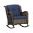 Outdoor Pe Wicker Rocking Chair - All-Weather Patio Furniture With Alloy Steel Frame & Thick Removable Cushion-325620333