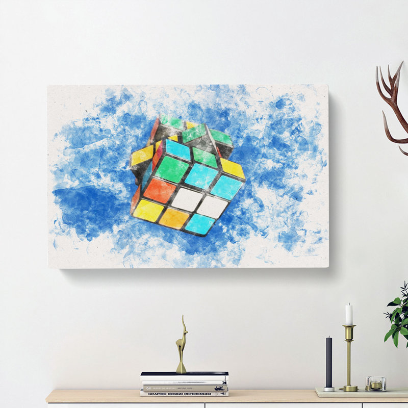 The Rubik Cube - Wrapped Canvas, 35cm H x 50cm W x 3cm D