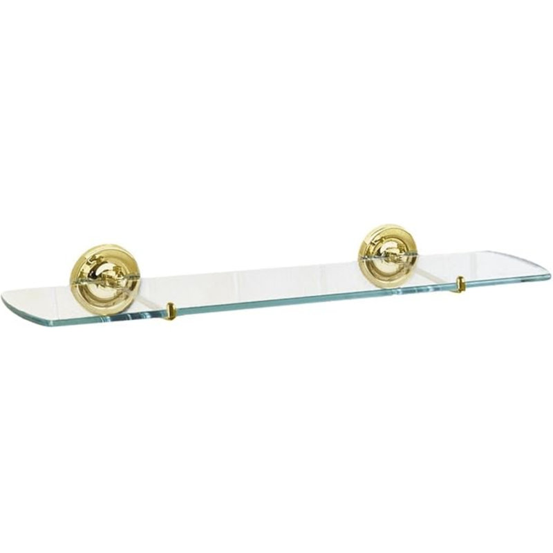 Étagère de salle de bain en verre avec supports , Laiton poli