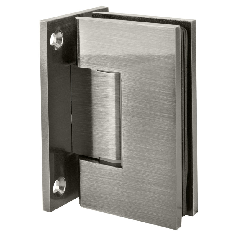  Charnière murale réglable de la série Designer avec plaque arrière complète en chrome satiné, Chrome satiné