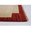 Tapis en laine crème/rouge 5 po x 6 pi 7 po à main one-of-kind-noué la 2010 Krusa