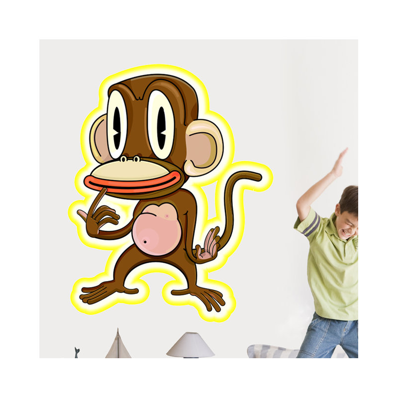 Adhésif décoratif singe pondérant, H 36 po x l 28,5 po