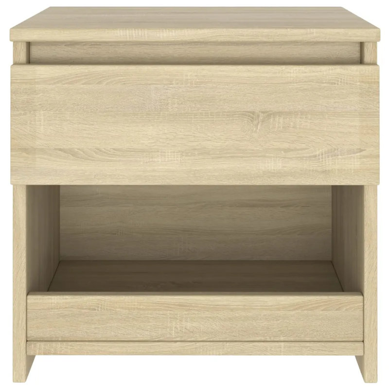 Cryal 40cm W Manufactured Wood Bedside Table, Sonoma Oak
