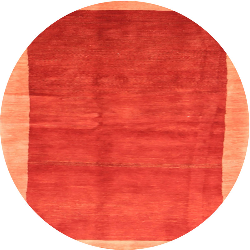 Tapis de zone rouge contemporaine, Rond 8 pi