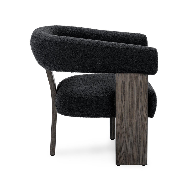Julina Upholstered Fabric Accent Chair, Black