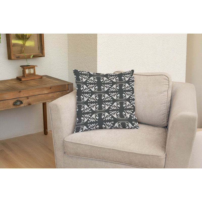 Coussin décoratif Mira, Gris anthracite, Carré 20 po